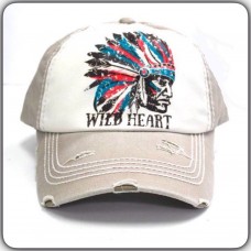 Wild Heart Chief IndianTribal Southwest Tan Distressed Hombres Unisex Cap  eb-65956469